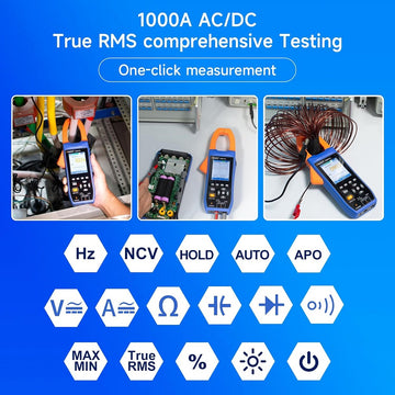 OWON Bluetooth Clamp Meter + Oscilloscope Scope, 1000V AC/DC Voltage Tester 1000A Current Test with 1MHz Oscilloscope Multimeter 3 in 1 Functions Clamp Meter with 2.8" IPS LCD Display - Imported from UK